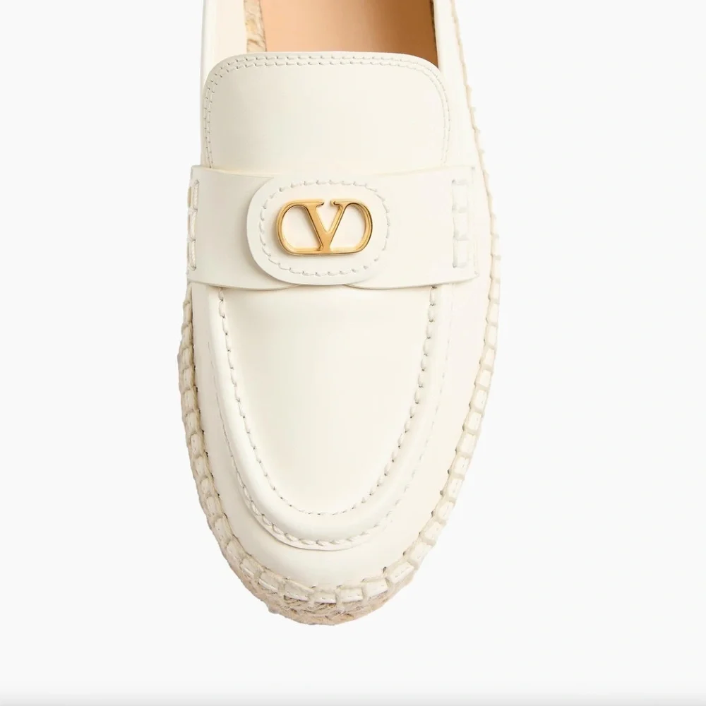 VALENTINO GARAVANI V-Logo Espadrille Loafers in Ivory - Size 40, 10-9.5 US